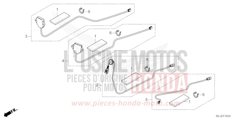 ANTENNA ASSEMBLY/CORD SET for Gold Wing MAT ARMRED GREEN METALLIC (G208) from 2024